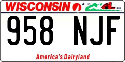 WI license plate 958NJF