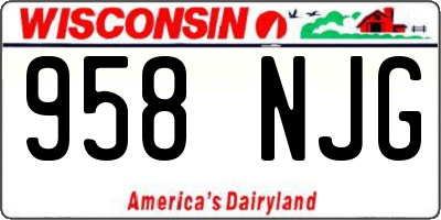 WI license plate 958NJG