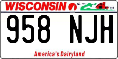 WI license plate 958NJH