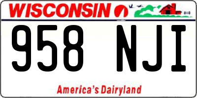WI license plate 958NJI