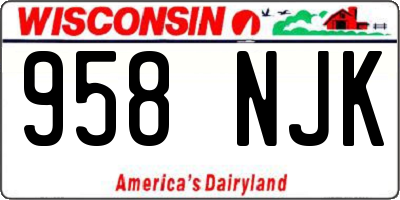 WI license plate 958NJK