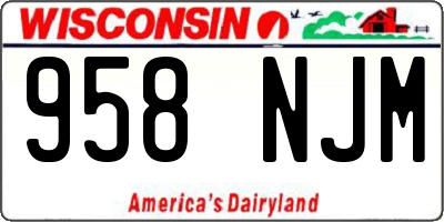 WI license plate 958NJM