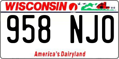 WI license plate 958NJO