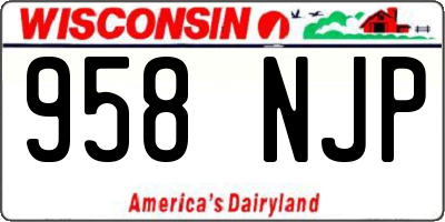WI license plate 958NJP