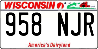 WI license plate 958NJR