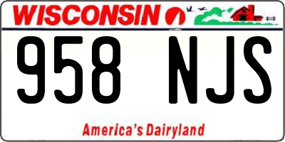 WI license plate 958NJS
