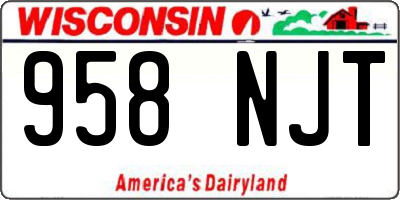 WI license plate 958NJT