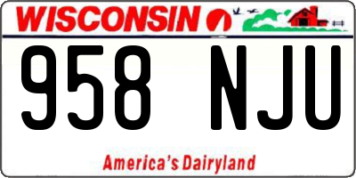 WI license plate 958NJU