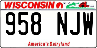 WI license plate 958NJW