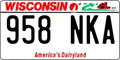 WI license plate 958NKA