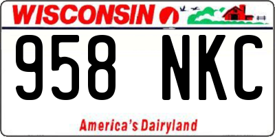 WI license plate 958NKC