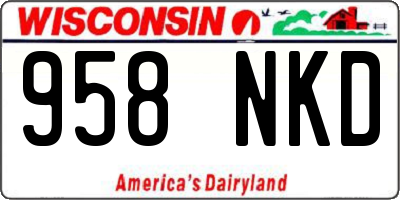 WI license plate 958NKD