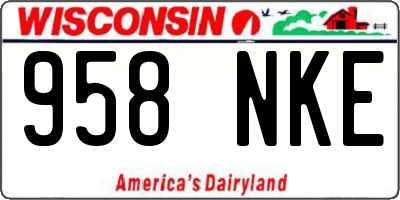 WI license plate 958NKE