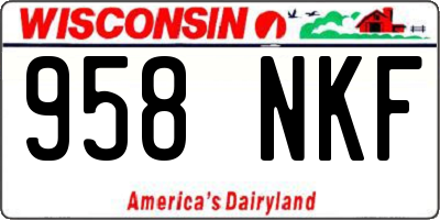 WI license plate 958NKF