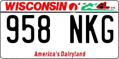 WI license plate 958NKG