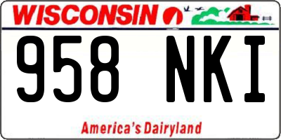 WI license plate 958NKI