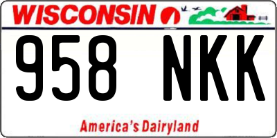 WI license plate 958NKK