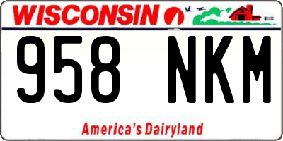 WI license plate 958NKM