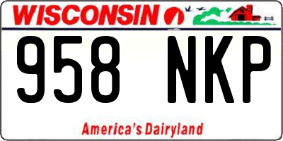 WI license plate 958NKP