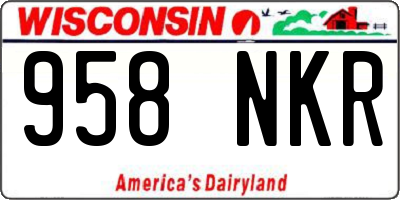 WI license plate 958NKR