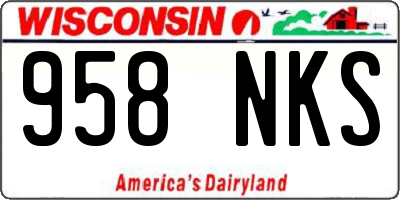 WI license plate 958NKS