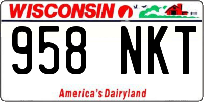 WI license plate 958NKT