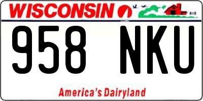 WI license plate 958NKU