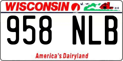 WI license plate 958NLB