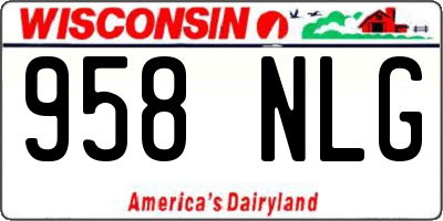 WI license plate 958NLG