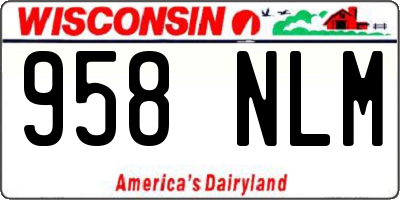 WI license plate 958NLM