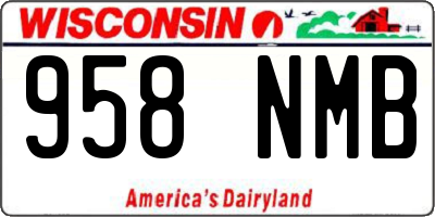 WI license plate 958NMB