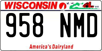 WI license plate 958NMD