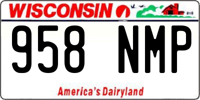 WI license plate 958NMP