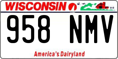 WI license plate 958NMV