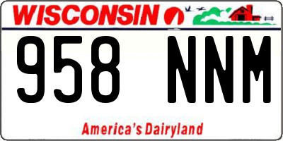 WI license plate 958NNM