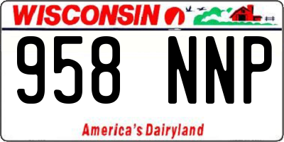 WI license plate 958NNP
