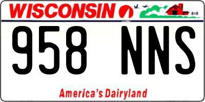 WI license plate 958NNS