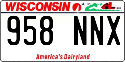 WI license plate 958NNX