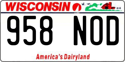 WI license plate 958NOD