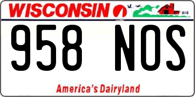 WI license plate 958NOS