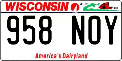 WI license plate 958NOY