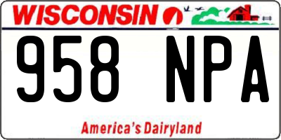 WI license plate 958NPA