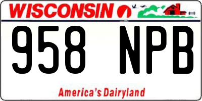 WI license plate 958NPB