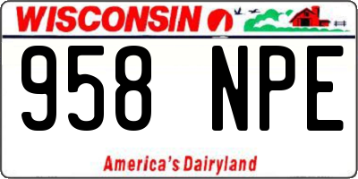 WI license plate 958NPE