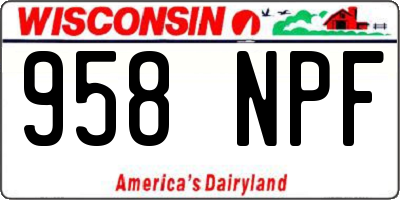 WI license plate 958NPF