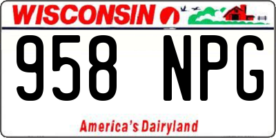 WI license plate 958NPG