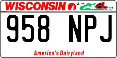 WI license plate 958NPJ