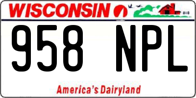 WI license plate 958NPL