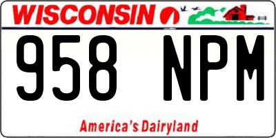 WI license plate 958NPM