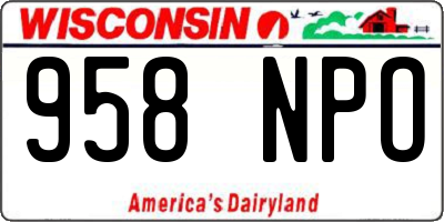 WI license plate 958NPO
